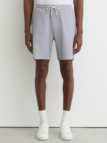 Reiss Nicola Textured Jacquard Shorts, Blue, Blue