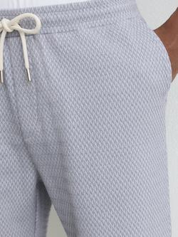 Reiss Nicola Textured Jacquard Shorts, Blue - view 2, Blue