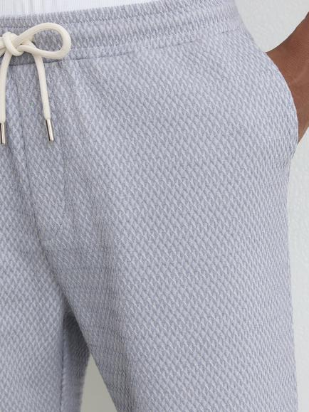 Reiss Nicola Textured Jacquard Shorts, Blue - view 2, Blue