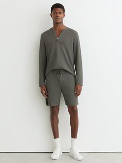 Reiss Tavolla Textured Drawstring Shorts, Sage - view 2, Sage