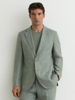 Reiss Atlantic Tailored Fit Linen Suit Jacket, Sage, Sage