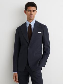 Reiss Peak Textured Wool Blazer, Airforce Blue, Airforce Blue