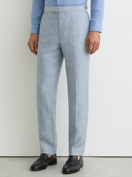 Reiss Atlantic Pure Linen Twill Suit Trousers, Blue, Blue
