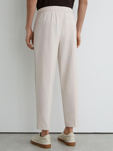 Reiss Cleric Technical Elasticated Waist Tapered Trousers, Stone - view 2, Stone