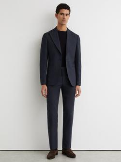 Reiss Textured Wool Formal Trousers, Airforce Blue, Airforce Blue
