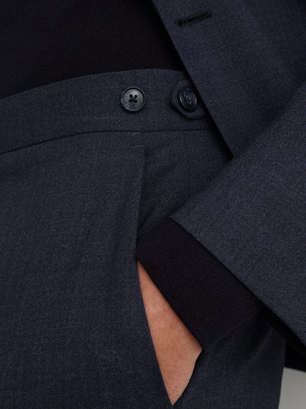 Reiss Textured Wool Formal Trousers, Airforce Blue - view 2, Airforce Blue