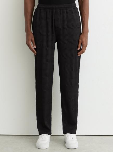 Reiss Horton Wave Jacquard Trousers, Black, Black