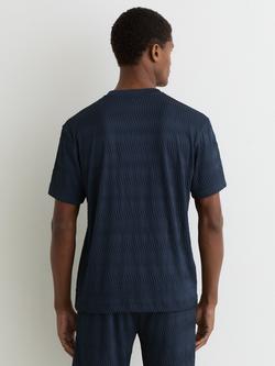 Reiss Cox Regular Fit Short Sleeve Textured T-Shirt, Airforce Blue - view 2, Airforce Blue