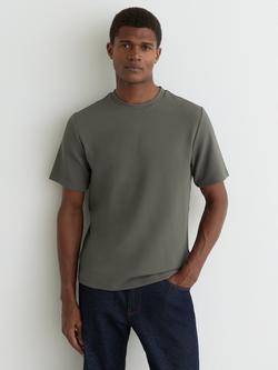 Reiss Jack Textured Crew Neck T-Shirt, Sage, Sage