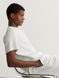 Reiss Cox Wave Jacquard Oversized T-Shirt - view 2, White