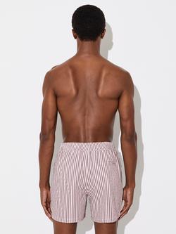 Reiss Bay Seersucker Stripe Swim Shorts, Rose/White - view 2, Rose/White
