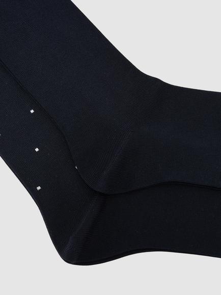 Reiss Cotton Rich Dot & Plain Socks, Pack of 2, Navy - view 2, Navy