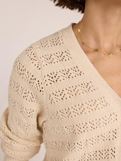 Baukjen Danae Open Knit Cardigan, Cream - view 2, Cream