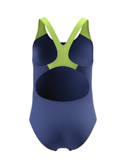 Speedo Kids' Print Splashback Swimsuit, Nightwatch/Citrus Green - view 2, Nightwatch/Citrus Green