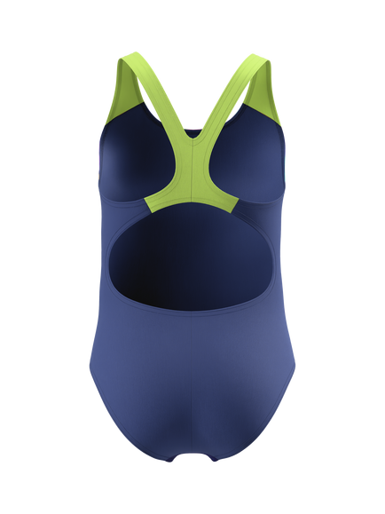 Speedo Kids' Print Splashback Swimsuit, Nightwatch/Citrus Green - view 2, Nightwatch/Citrus Green