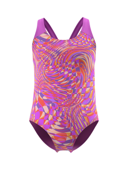Speedo Kids' Print Splashback Swimsuit, Neon Jelly, Neon Jelly