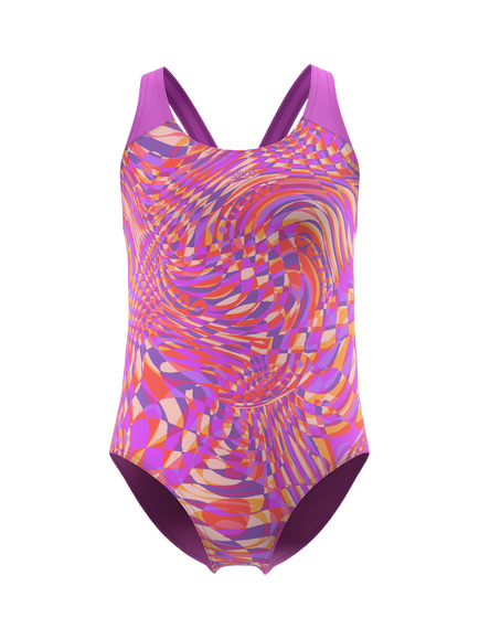 Speedo Kids' Print Splashback Swimsuit, Neon Jelly, Neon Jelly