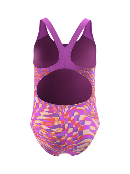 Speedo Kids' Print Splashback Swimsuit, Neon Jelly - view 2, Neon Jelly