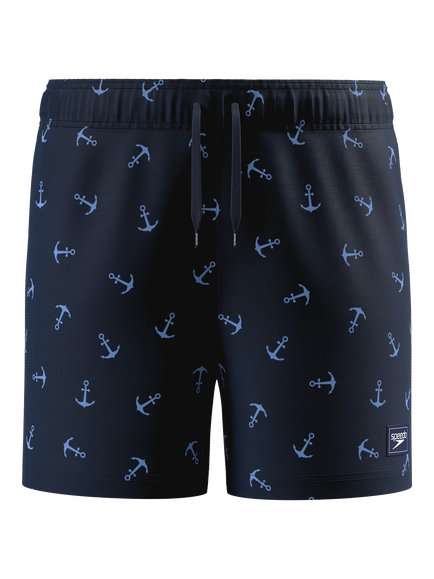 Speedo Kids' Print Volley 13” Watershorts, Peacoat, Peacoat