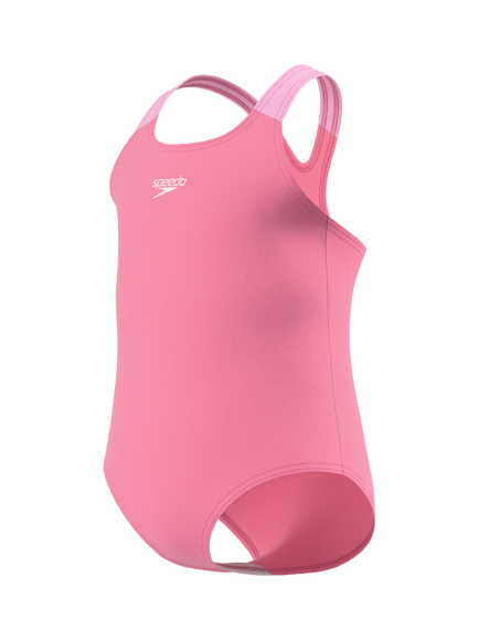 Speedo Baby Solid Medalist Swimsuit, Neon Hibiscus - view 2, Neon Hibiscus
