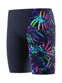 Speedo Kids' Print V-Cut Jammer, Peacoat, Peacoat