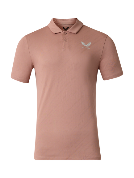 Castore Golf LVS Engineered Knit Polo Shirt, Burlwood/Alloy, Burlwood/Alloy
