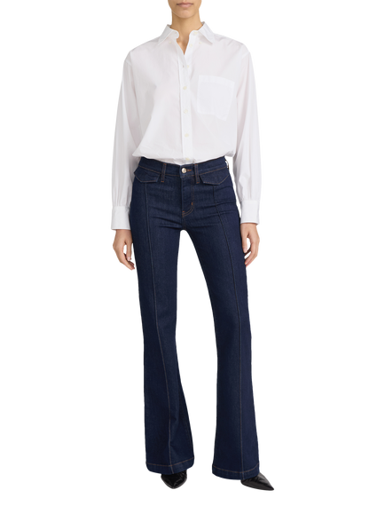FRAME The Icon Mid Rise Flared Jeans, Rinse, Rinse