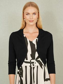 Yumi Open Neck Knitted Bolero, Black, Black