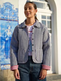 Yumi Gingham Frill Jacket, Black, Black