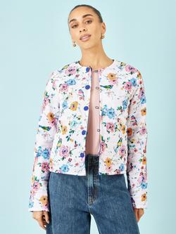 Yumi Embroidered Floral Reversible Jacket - view 2, Blue