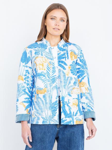 Yumi Jungle Reversible Quilted Jacket, Blue
