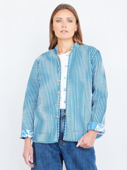 Yumi Jungle Reversible Quilted Jacket - view 2, Blue