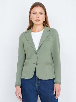 Yumi Stretch Cotton Blazer, Khaki, Khaki