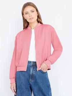 Yumi Relaxed Lightweight Bomber Jacket, Pink