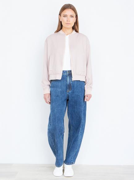 Yumi Relaxed Lightweight Bomber Jacket - view 2, Stone