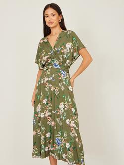 Yumi Floral Print Midi Dress, Sage Green, Sage Green