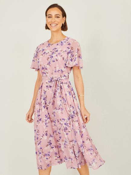 Yumi Floral Blossom Midi Dress, Pink