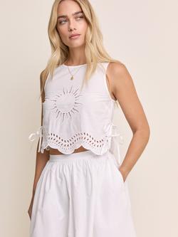 Nobody's Child Elizabeth Scarlett Sintra Sun Cutwork Top, White - view 2, White