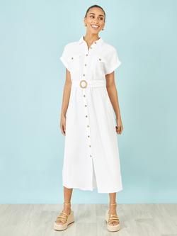 Yumi Midi Shirt Dress, White - view 2, White