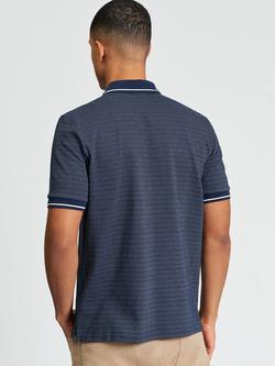 Ben Sherman Cotton Jaquard Polo Top, Dark Navy - view 2, Dark Navy