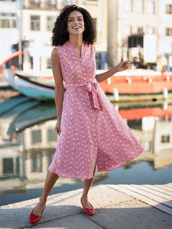 Yumi Broderie Anglasie Shirt Dress, Red, Red