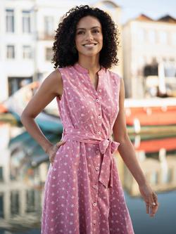 Yumi Broderie Anglasie Shirt Dress, Red - view 2, Red