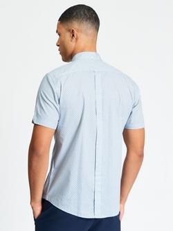 Ben Sherman Cotton Block Geo Print Short Sleeve Shirt, Blue/White - view 2, Blue/White