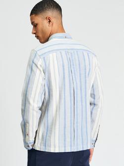 Ben Sherman Chambray Stripe Long Sleeve Shirt, Indigo/White - view 2, Indigo/White