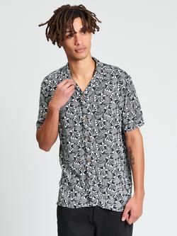 Ben Sherman Linear Floral Regular Fit Shirt, Black, Black