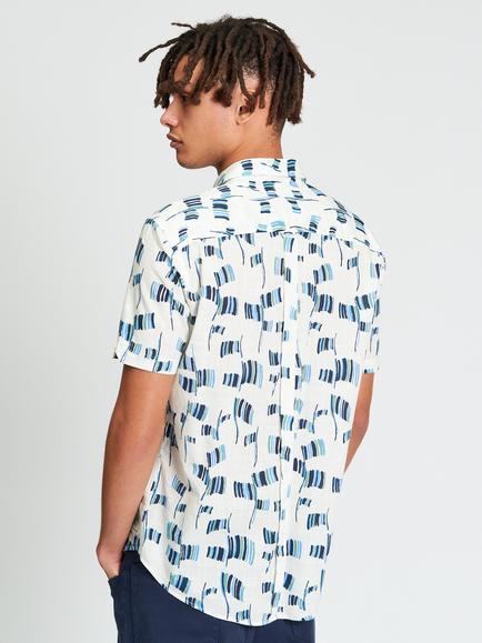 Ben Sherman Abstract FIag Short Sleeve Cotton Shirt, Ivory - view 2, Ivory