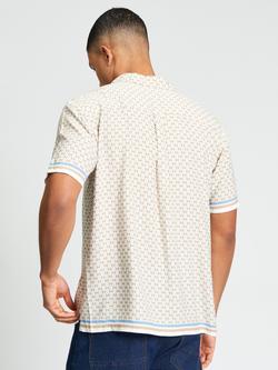 Ben Sherman Geo Border Short Sleeve Shirt, Sand - view 2, Sand