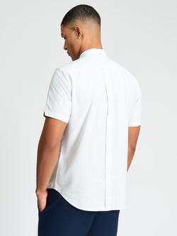 Ben Sherman Short Sleeve Striped Oxford Cotton Shirt, Light Blue - view 2, Light Blue