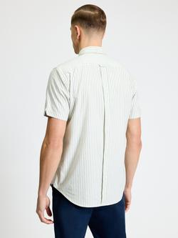 Ben Sherman Short Sleeve Striped Oxford Cotton Shirt, Sage - view 2, Sage