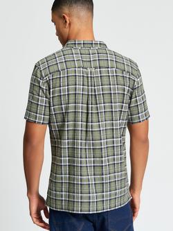 Ben Sherman Textured Check Short Sleeve Shirt, Olive/Multi - view 2, Olive/Multi